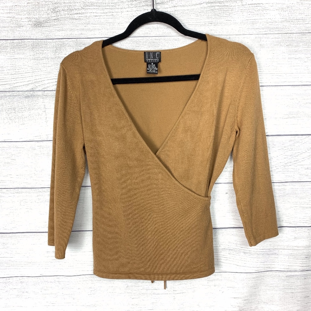 INC International Concepts Deep Plunge V Neck